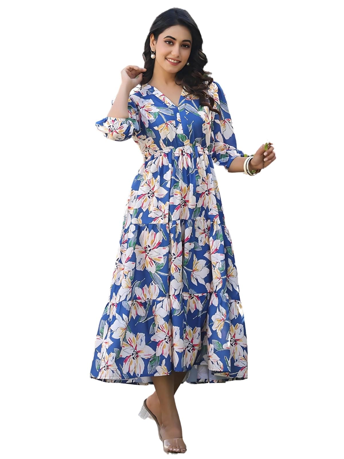 Leriya Fashion Women Fit and Flare Dress Blue