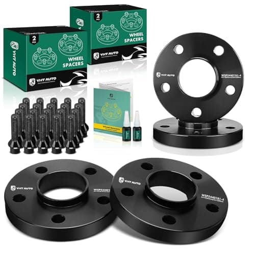 YHTAUTO 5x112mm Hub Centric Wheel Spacers 20mm Compatible with Mercedes-Benz C220, C230, C240, C280, C32 AMG, C320, C43 AMG, C55 AMG, E320, Tire Spacers w/ M12x1.5 Studs, 66.6mm Hub Bore 5 Lug 4PCS