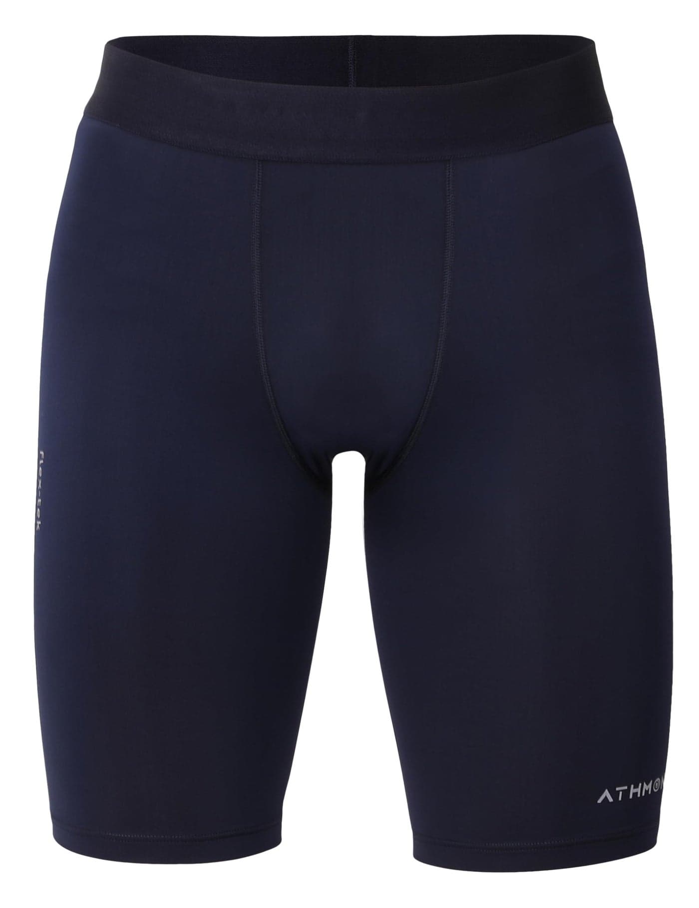 Athmonk 4-Way Lycra Compression Shorts for Men | Tight Skin Fit, Non Padded | Cycling Running Workout Gym Cricket Football Sports | Tummy Tuck Recovery Muscle Support | Quick Dry Anti-Chafe, Navy,M