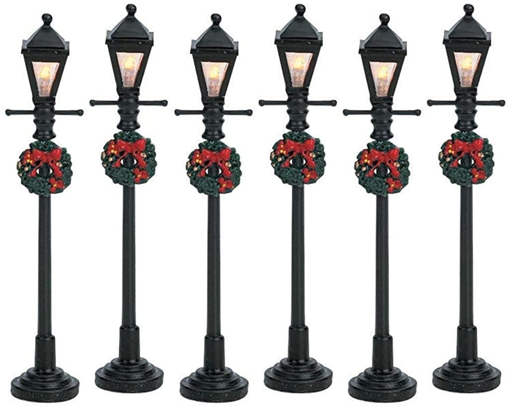 Lemax Christmas Village Gas Lantern Street Lamp Set Of 6 Battery Operated 45V 64499