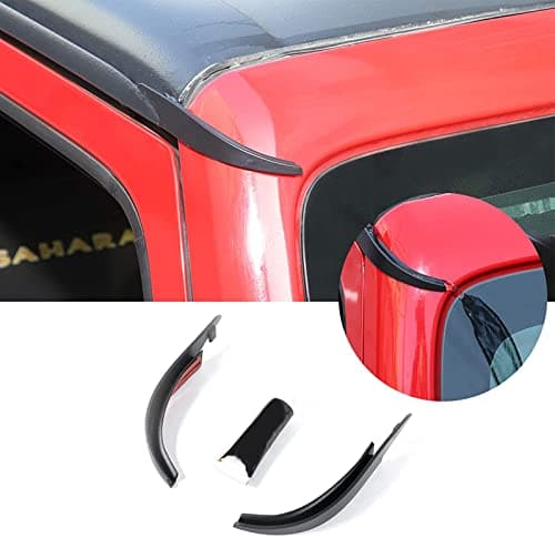 RTTCZ HardTop Roof Rainwater Guard Diverters Channel Slot Gutter Extension Accessories for 20072017 Jeep Wrangler JK JKU 2 Door 4 Door 2PCS
