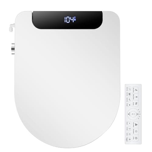 IYTATA Electric Bidet Toilet Seat, Warm Water with Air Dryer, Heated Seat and Slow Close Lid, Front and Rear Wash, LED Nightlight, Wireless Remote, Round, 102D