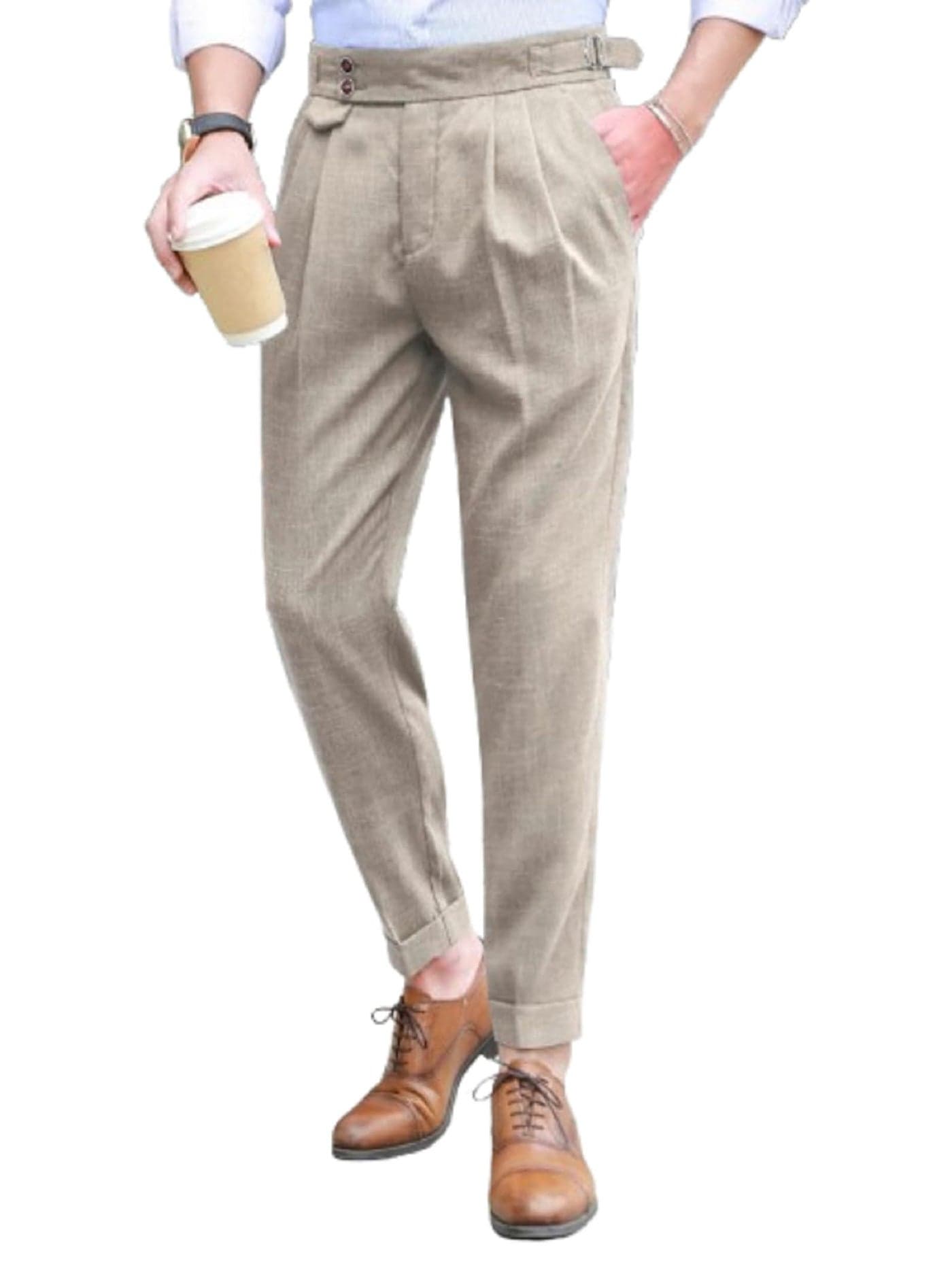 Lymio Trouser for Men || Casual Trouser Man || Solid Style Pant || Stylish Patten with Pant (TR-47-Beige-M)