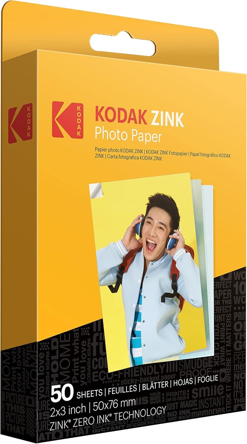 Zink KODAK 2x3 Premium Photo Paper 50 Sheets Compatible with KODAK Smile KODAK Step PRINTOMATIC 50 count Pack of 1