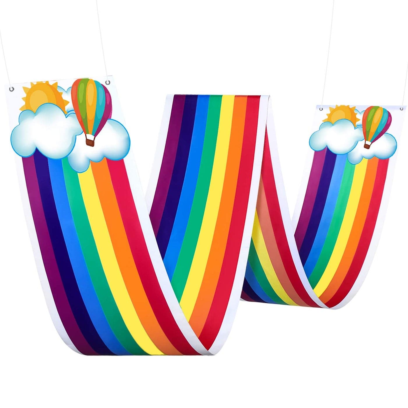 Blulu 1 Pc Rainbow Ceiling Decorations Rainbow Cloud Ceiling Garland Banner Hanging Bunting for Birthday Party Classroom Daycare and Nursery School Baby Shower Decorations