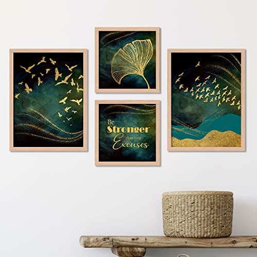 walllane - Beige Colour Art Painting For Living Room Bedroom Office | Modern Art Painting With Frame | Painting For Wall Decoration (10 Inch x 13 Inch) Set 4 Cate- 05