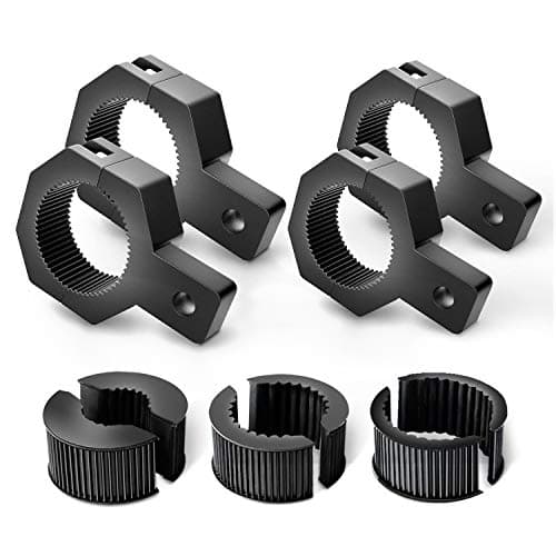 Nilight 90023D 4-Pack Standard 4PCS Mounting Bracket Kit LED Off Road Light Vertical Bar Tube Clamp Roof Roll Cage Holder,2 Years Warranty Black