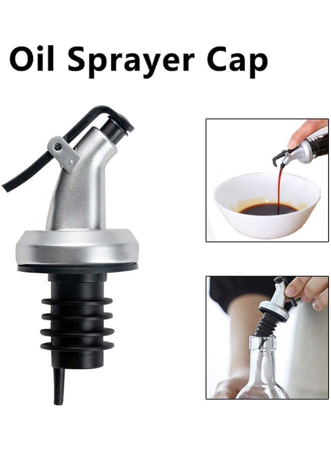 Bottle Pourer Oil Sprayer Cap Spout Liquor Dispenser for Olive Oil Vinegar Bottle Pourers Spouts Silver 9.5*3*5cm