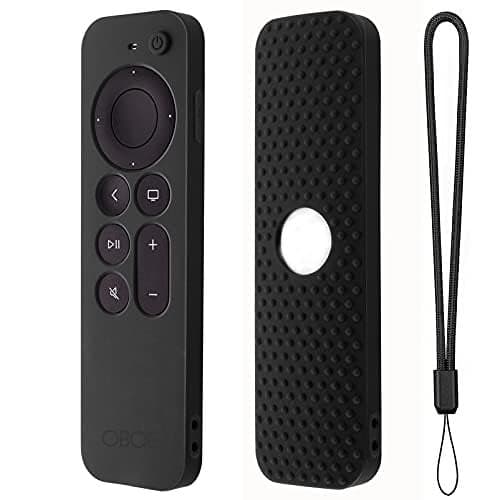 Dealfreez Protective Silicone Case Compatible with New Siri Apple TV 4k 2nd Generation Remote Skin-Friendly Shock Proof Anti-Slip Washable Protective Cover Sleeve (Black)