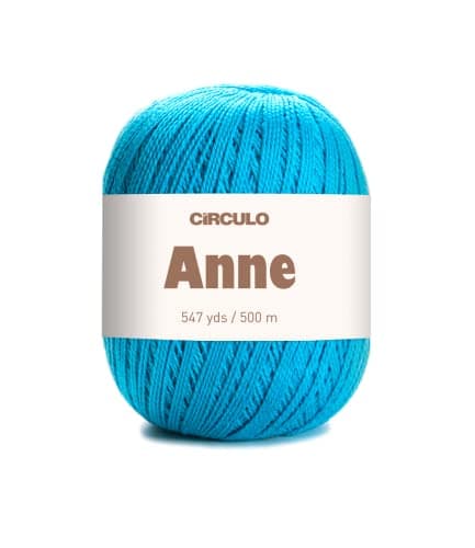 CIRCULO Anne Yarn for Crocheting Knitting 100 Mercerized Brazilian Virgin Cotton Soft Fingering Weight 547 Yds 519 Oz Color 2194 Turquoise