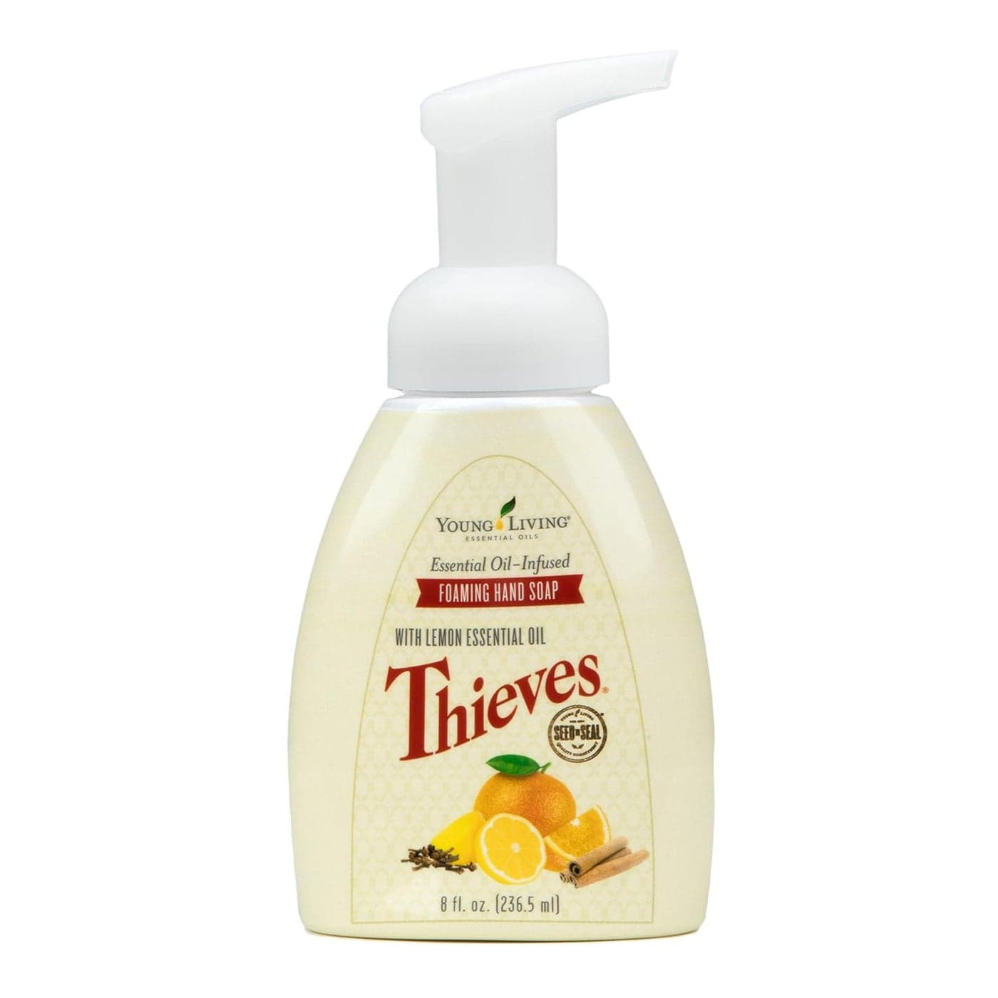 Young Living Thieves Foaming Hand Soap - 8 fl oz - Natural Cleansing and Protection for Your Hands - Plant-Based Cleanser - Essential Oil Infused Formula