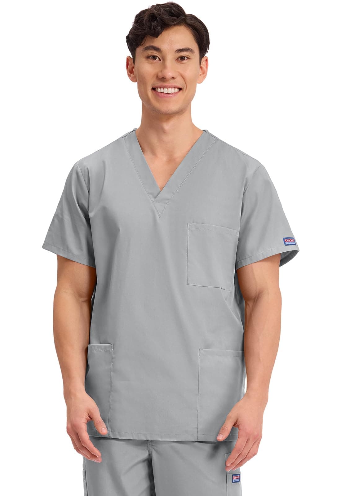 Cherokee Originals Unisex V-Neck Scrubs Shirt, Grey, Large