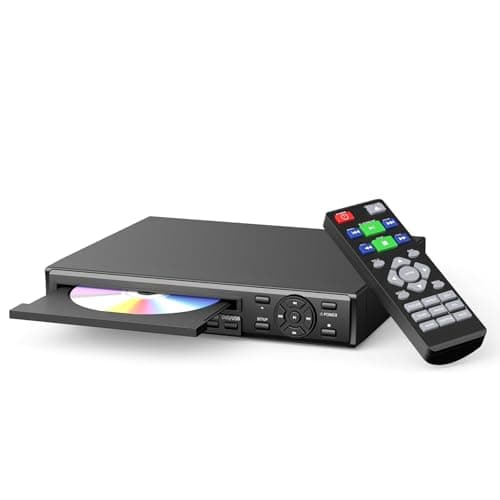 Desobry HDMI DVD Player for TV – Region Free All-Region DVD Player, Full HD 1080p Upscaling, USB Playback & Multi-Format Support, Compact Design with Remote (Standard)