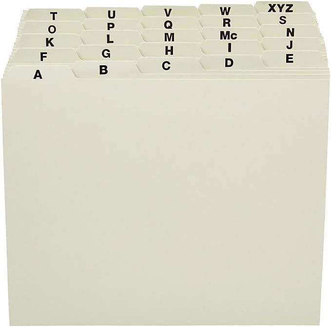 Staples AZ File Guides 15 Cut Letter Size Light Gray 25Set TR118273