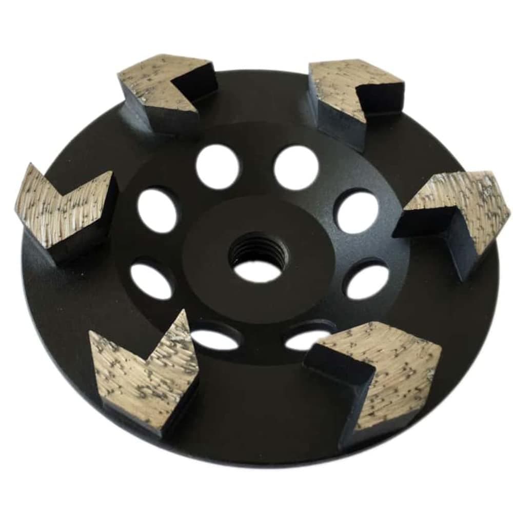 45 High Performance Diamond Grinding Wheels for Concrete Paint Epoxy Mastic Coating Removal 3040 Grit 6 Arrow Segments 5811 Arbor
