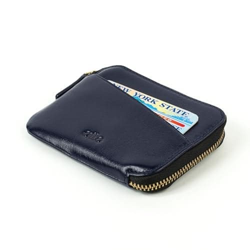 alto Handmade Premium Italian Leather Pouch Wallet Navy
