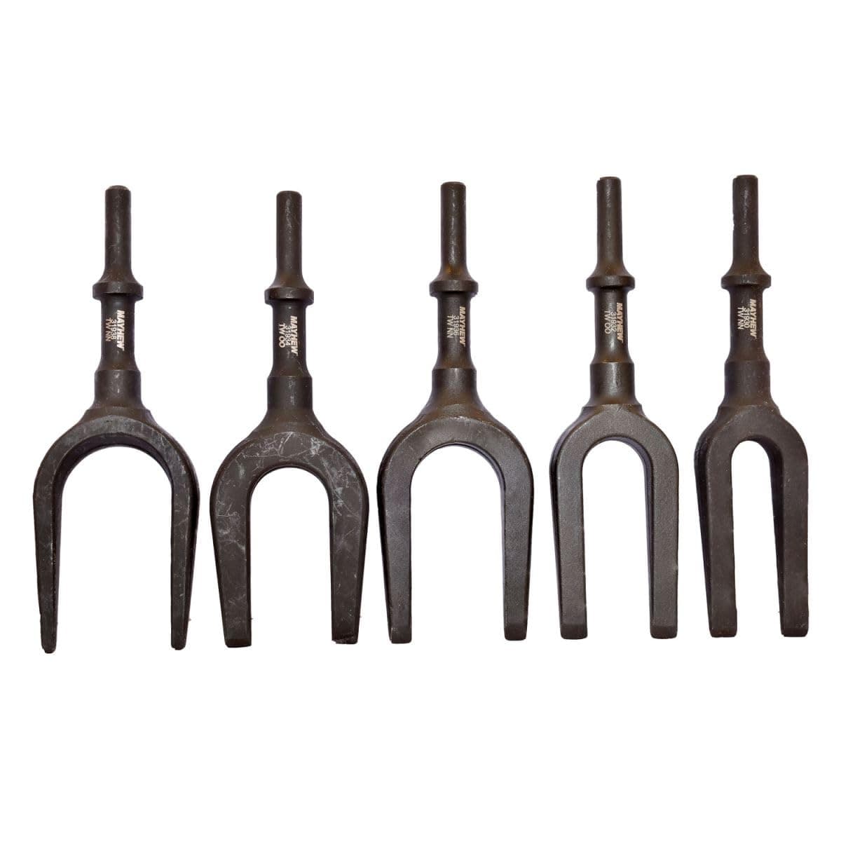 Mayhew Tools 31940 Pneumatic Separating Fork 5Piece Set Black Oxide Finish