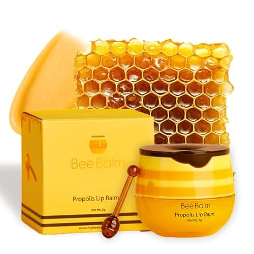 Original My Bee Balm Lip Balm Propolis Hydrating Balm Honey Pot for Dry Chapped Cracked Lips Deeply Moisturizes Hydrates Lips with Organic Beeswax Vitamin E