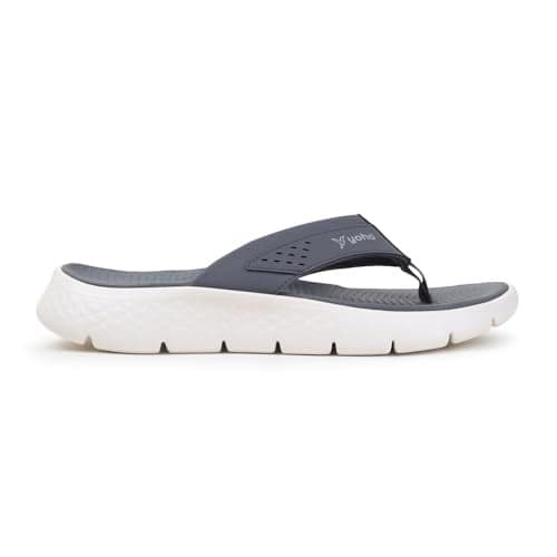 YOHO Snugly 005 Slippers For Men | Cushioned Support | Lightweight Grip | Breathable Comfort | Long-Lasting Build | Dove Grey - UK 7