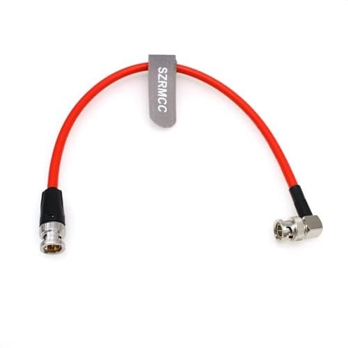 SZRMCC 12G HD SDI Video Cable BNC to Right Angle BNC Male 4K 75 ohm LV61S Coaxial Cable for ARRI RED Camera Monitor Blackmagic HyperDeck Red30cm