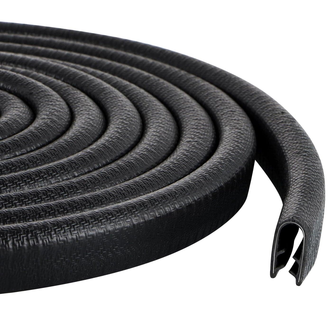 Sanbege Rubber Edge Trim Guard 10ft3m Adhesive Free Door Edge Protector U Shape Edge Seal Strip with Embedded Metal Clips Fits 364 to 14 Thick Edges Black