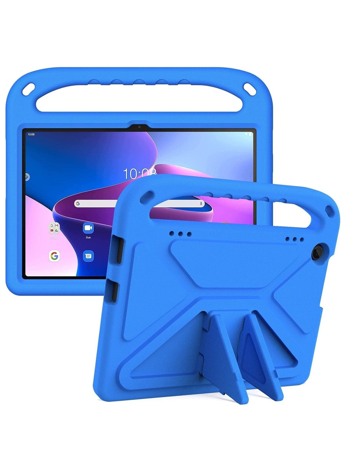 Compatible with Lenovo Tab M10 3rd Gen 10.1 inch (TB-328FU/TB-328XU) 2022 Kids Tablet Case - EVA Lightweight Shockproof Dropproof Handle Kickstand Protective Cover (Blue)