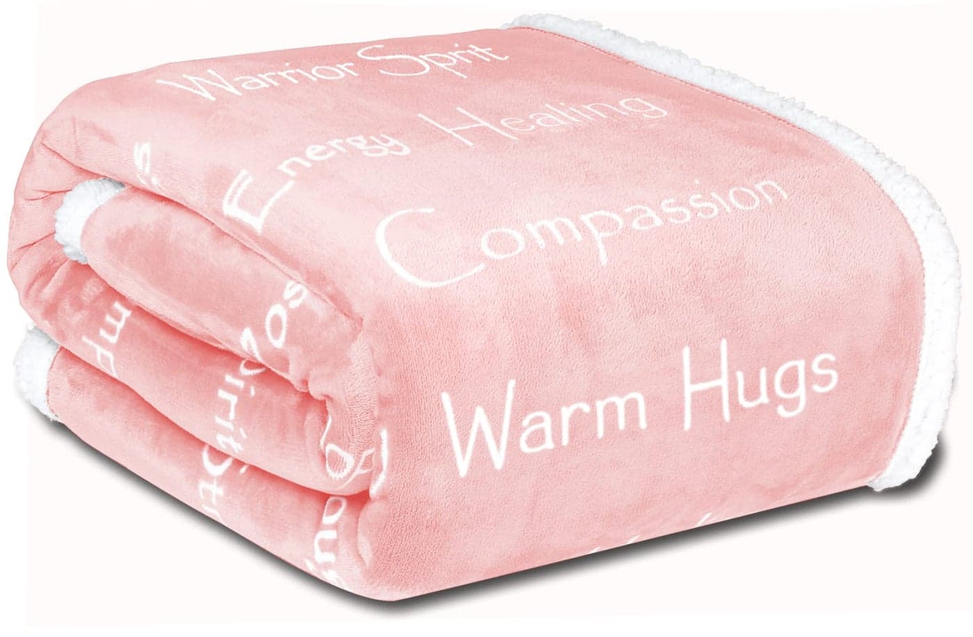 Compassion Blanket Strength Courage Super Warm Hugs Get Well Gift Blanket Plush Healing Thoughts Positive Energy Love Hope Cancer Support Gift for Women 50 x 65 Pink One Size