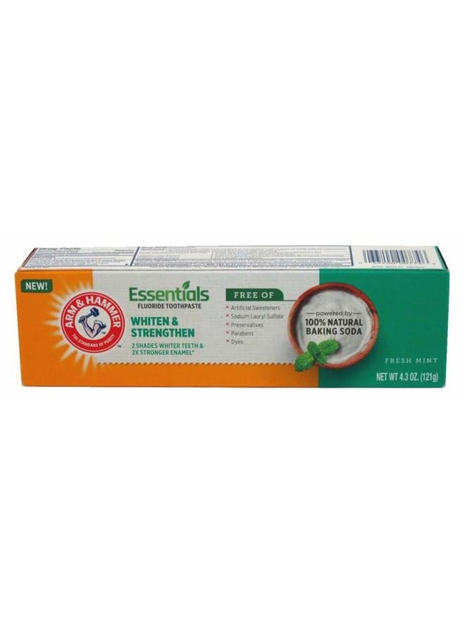 Arm & Hammer Toothpaste 4.3 Ounce Whiten & Strengthen Fresh Mint (Pack of 2)