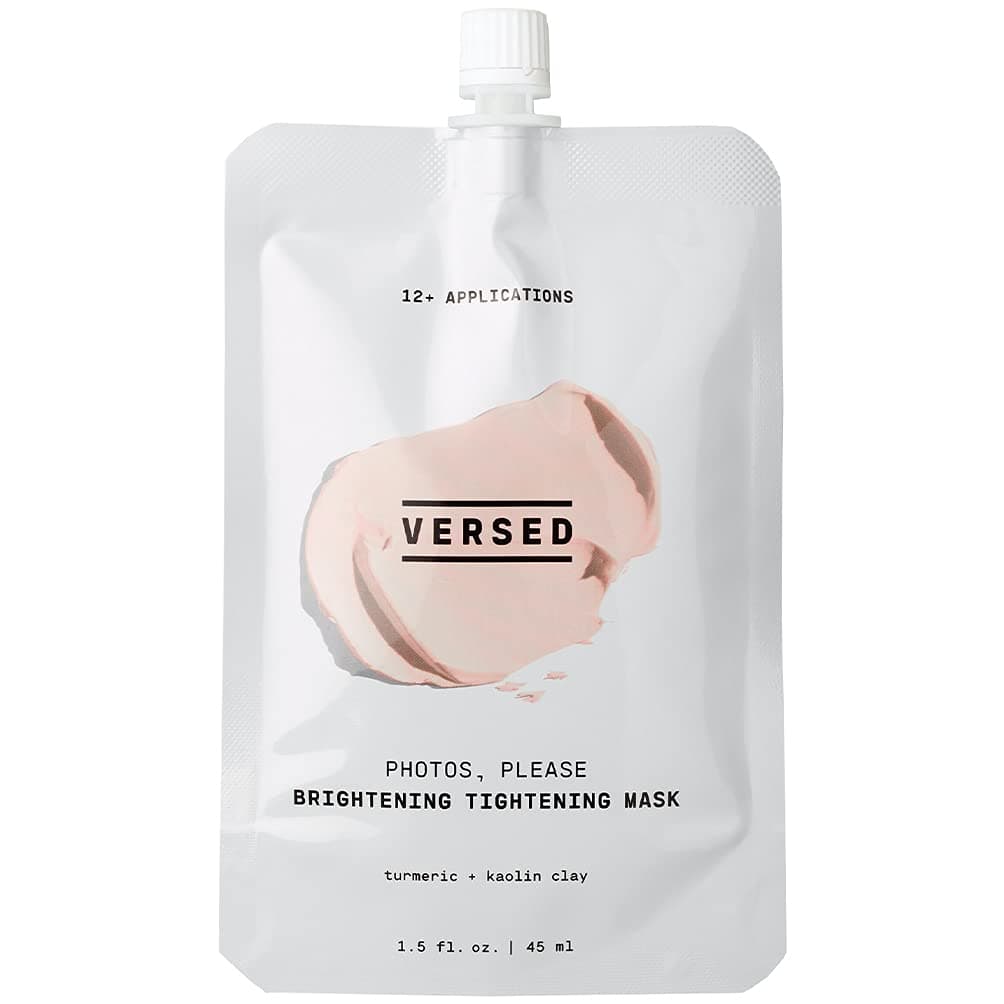 Versed Photos Please Tightening Brightening Face Mask with Turmeric and Kaolin Clay PoreTightening Hydrating Facial Mask Exfoliates Removes Blackheads Evens Skin Tone 15 fl oz