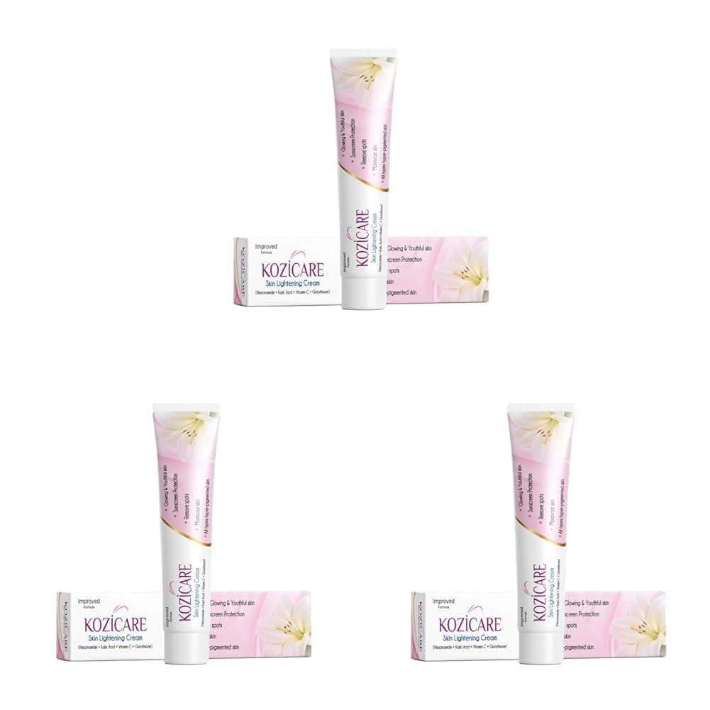 Kozicare Skin Lightening NonSticky Cream Lotion Enriched with 3 Kojic Acid 1 Alpha Arbutin 1 Glutathione 2 Niacinamide 2 Vitamin C Best for Melasma Pigmentation DarkAge Spots Uneven Skin Shade 15gm New Formula