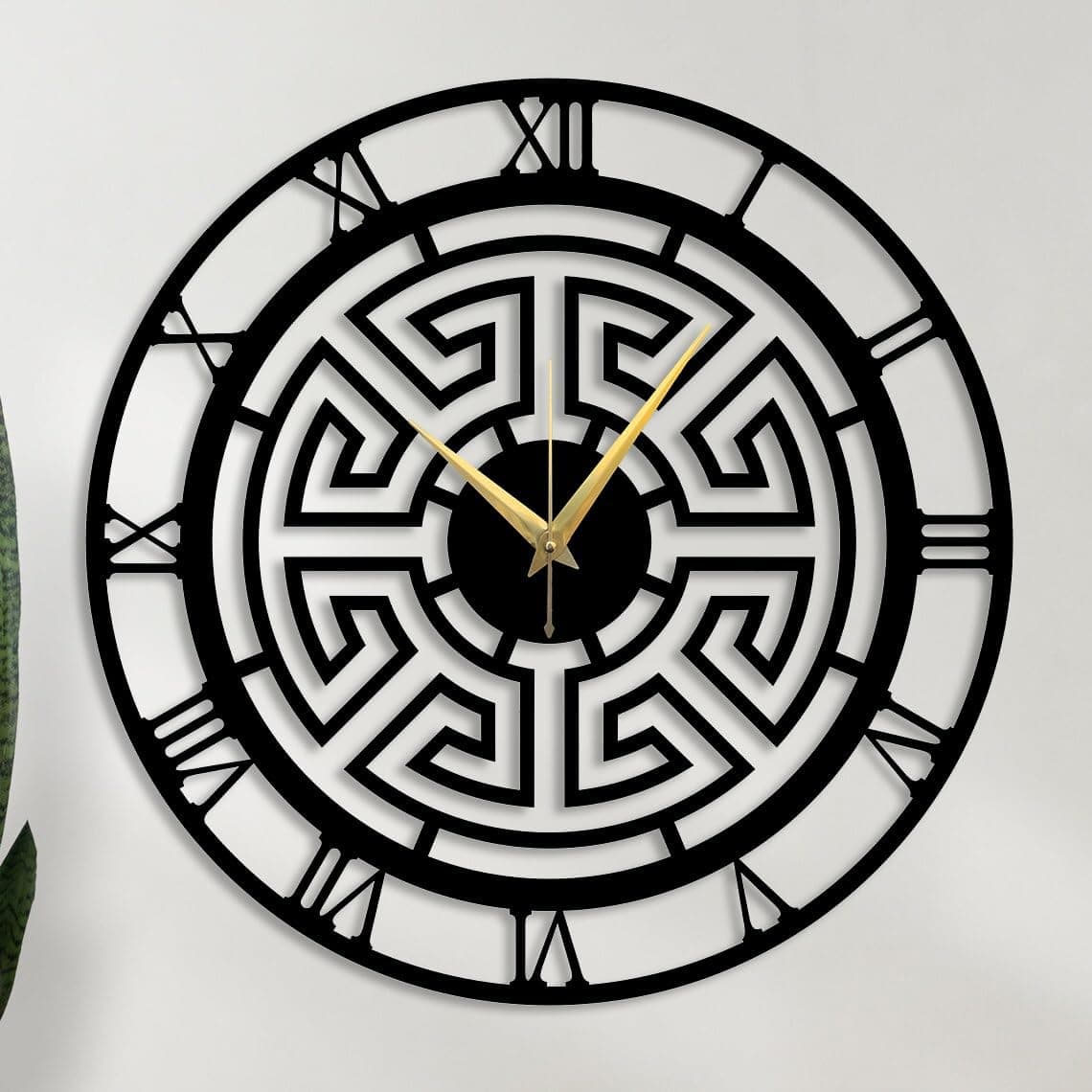 Reyox Material Metal Wall Clock Big Size Wall Clock Modern Clocks for Living Room Stylish Wall Clocks for Home Antique Big Size Modern Wall Watch for Home DecorBlack40 cm DA58