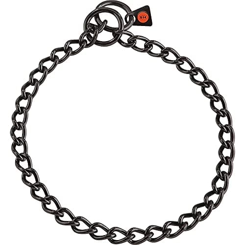 HS HERM. SPRENGER GERMANY Black Stainless Steel Choke Dog Training Collar No-Pull Slip Chain for Small Medium Large Dogs for Easy Control Show Chain Collar Made in Germany 3mm 26in (65cm)