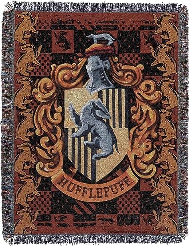 Northwest Harry Potter Woven Tapestry Throw Blanket, Designer Home Décor, Modern, Unique Gift, 48" x 60", Hufflepuff Crest