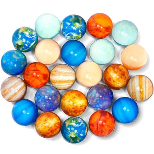Pllieay 24PCS Space Solar System Eight Planets Themed Bouncy Balls for Kids Party Favors Gift Bag Filling 32mm