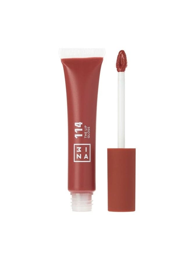MAKEUP - Vegan - Cruelty Free - The Lip Gloss 114 - Light Brown Lip Gloss - Mirror-effect - Glossy Look - Creamy Texture - Highly Pigmented - Lip Gloss with wand