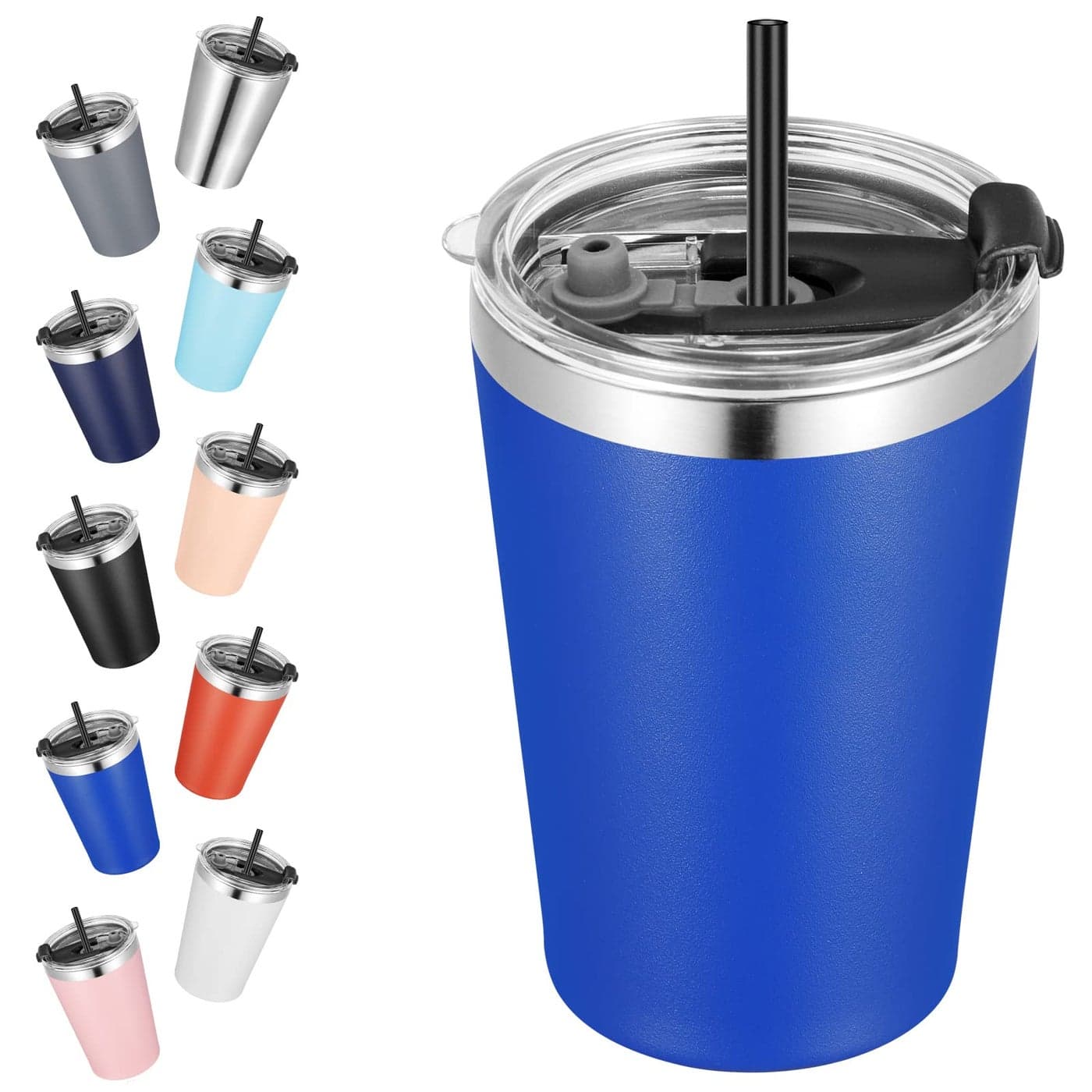 VEGOND 12oz Tumbler Stainless Steel Tumbler bulk Vacuum Insulated Double Wall Travel Tumbler with Lid and Straw Reusable Tumbler Light blue 1 Pack
