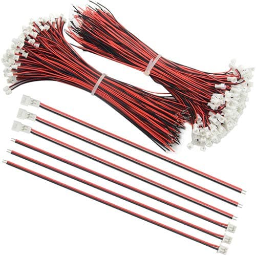 XINGYHENG 100Pcs(50Pairs) 1.25 mm 2PIN Female and Male Connecting Plug with Red Black Terminal Connector Wire Cable Compatible with JST Connector 5.9’’