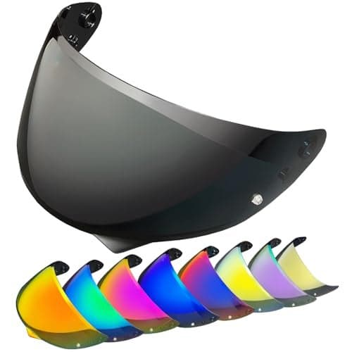 YMTSGEQ HJ-34P Helmet Visor Replacement for HJC C10.Motorcycle Helmet Shield UV Protection Compatible with HJC C10 (Deep Black)