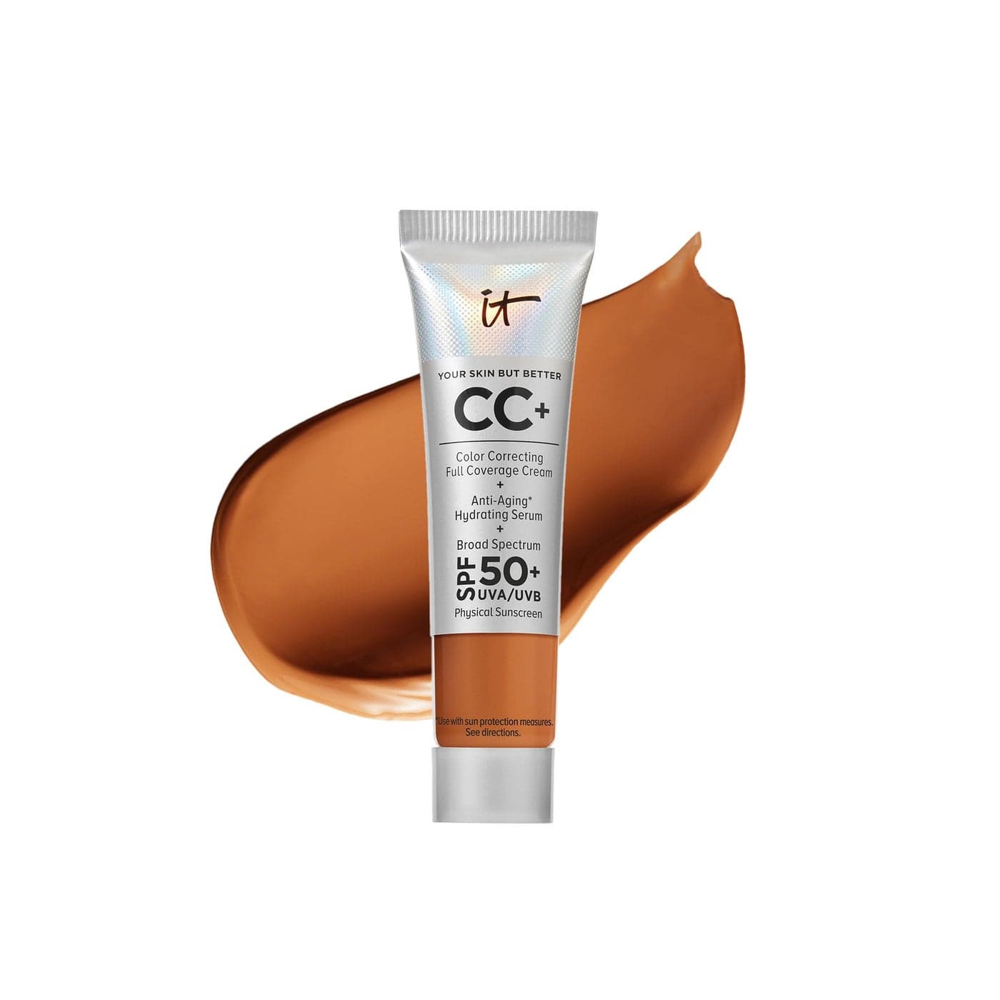 IT Cosmetics CC Cream Travel Rich FullCoverage Foundation With SPF 50 Color Corrector AntiAging Serum Formulated With Niacinamide Hyaluronic Acid Natural Finish 04 fl oz