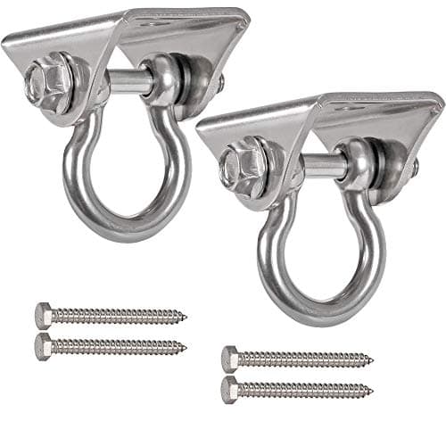 WAREMAID Set of 2 Heavy Duty 180 Swing Hangers Stainless Steel Swing Hook for Ceiling Wooden Porch Swing Hanging kit Playground Gym Rope Boxing Bag Hammock Chair Yoga Swing Mount 1000 lb Capacity