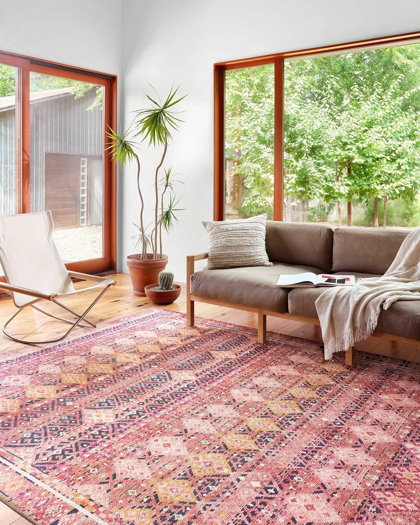 Loloi Layla Collection LAY15 MagentaMulti 20 x 50 13 Thick Accent Rug Soft Durable Vintage Inspired Distressed Low Pile NonShedding Easy Clean Printed Living Room Rug