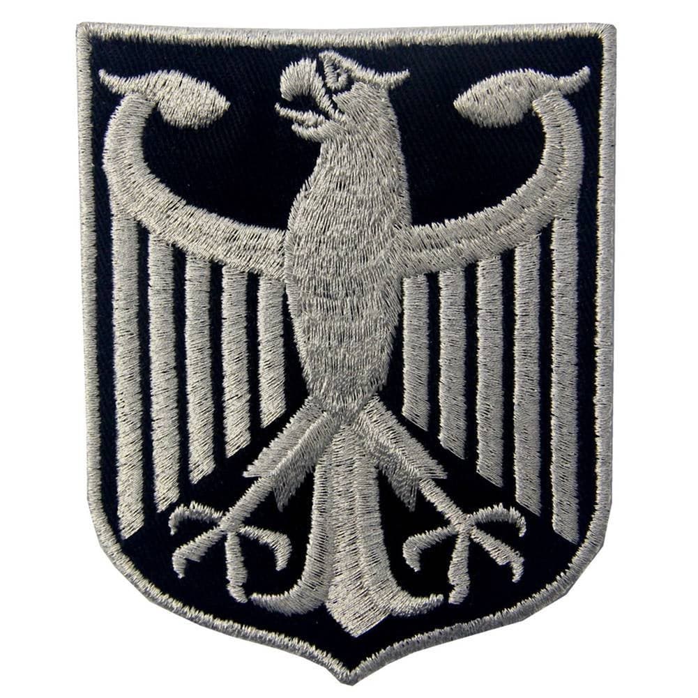 Germany Coat of Arms German Eagle Shield Metallic Embroidered Iron On Sew On Patch