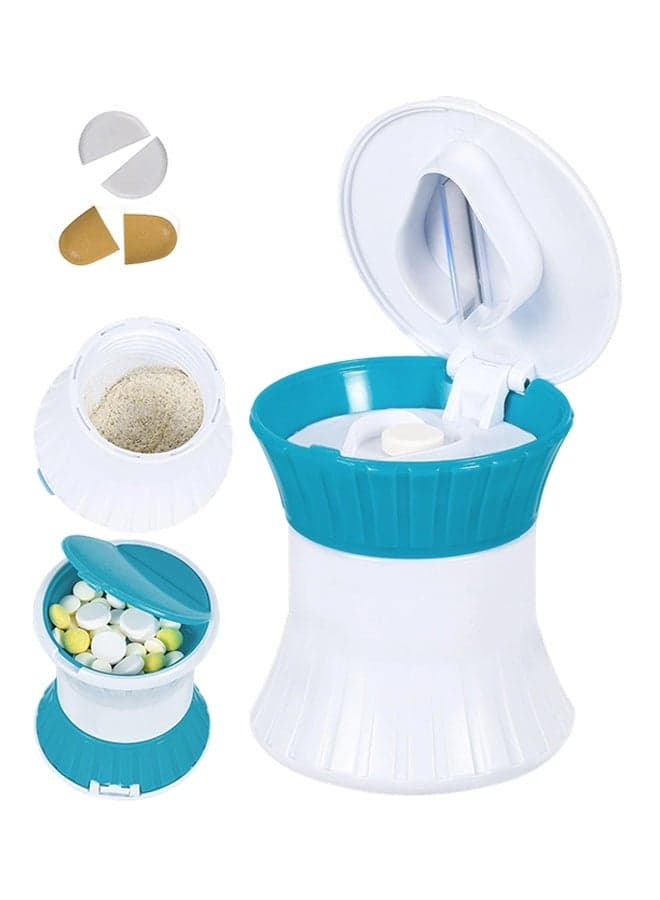 1 Pack 3 in 1 Pill Cutter and Splitter for Small or Large Pills, Tablets Crusher Grinder with Small Pill Box Organizer