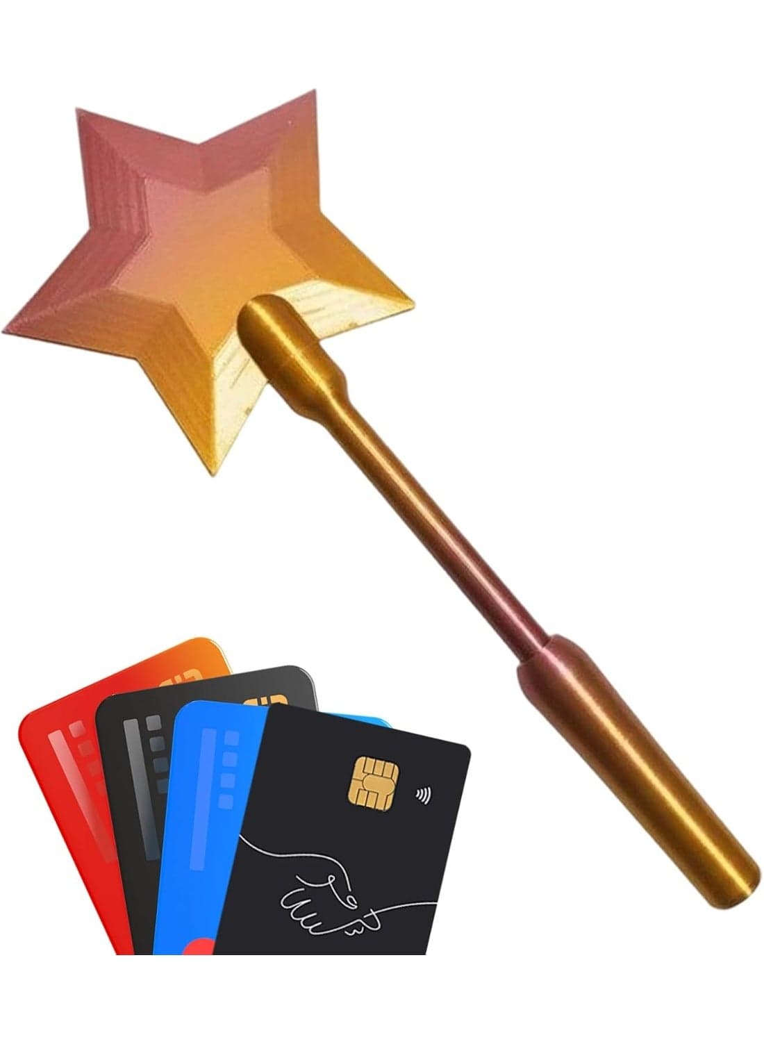 3D Printed Wand Tapd to Pay, Credit Card Magice Wand, 35cm Contactless Payment Card Holder, Digital Payment Star Wands for Easy Checkout, Funny Presents for...