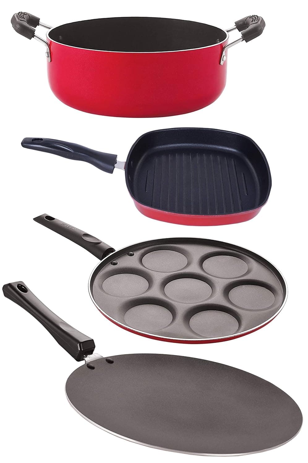 Nirlon Non Stick Bpa Free Aluminium Kitchen Cooking Essential Set 4 PiecesCT12_UP7_GP225_CS24