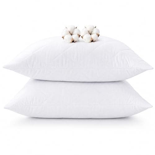 CoolShields Premium 100% Cotton Waterproof Pillow Protectors with Zipper, Breathable & Noiseless, Hypoallergenic Soft Skin-Friendly Surface for All-Night Comfort, Standard Size - 20”x26” (2 Pack)