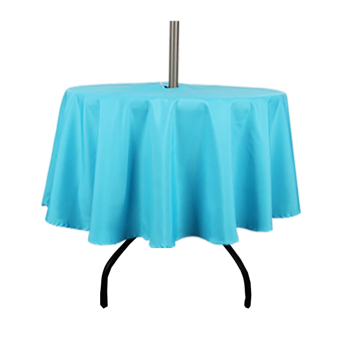 youngseahome Outdoor Tablecloth WrinkleFree Stain Resistant Waterproof Polyester Fabric Table Cover with Zipper Umbrella Hole for PicnicPartyDinnerPatio Garden70inch RoundZipperedAqua