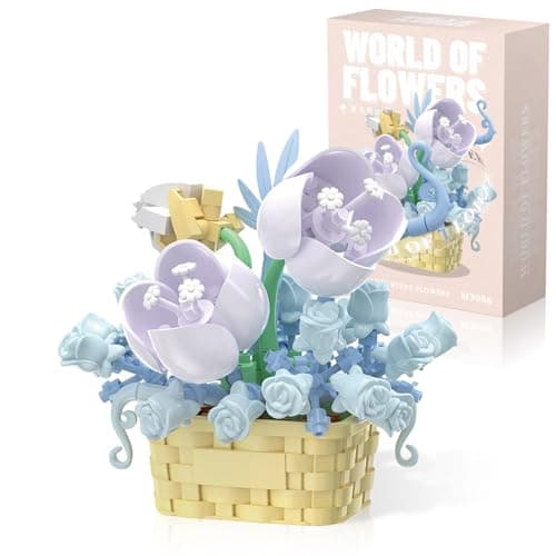 MJDDJA Mini Flowers Building Block Set Mini Building Blocks Flower Building Set Building Block Flowerpot Mini Bricks Building Sets Party Favors for Kids Above 10 Years OldNarcissus 166pcs