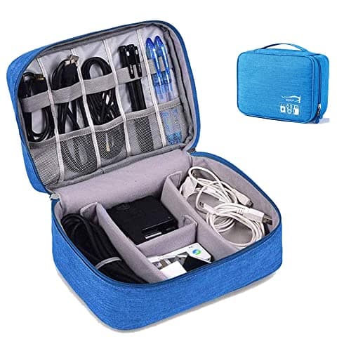 Styleys Electronics Accessories Organizer Bag, Universal Carry Travel Gadget Bag for Cables, Plug and More, Perfect Size Fits for Pad Phone Charger Hard Disk (Sky Blue, S11005)