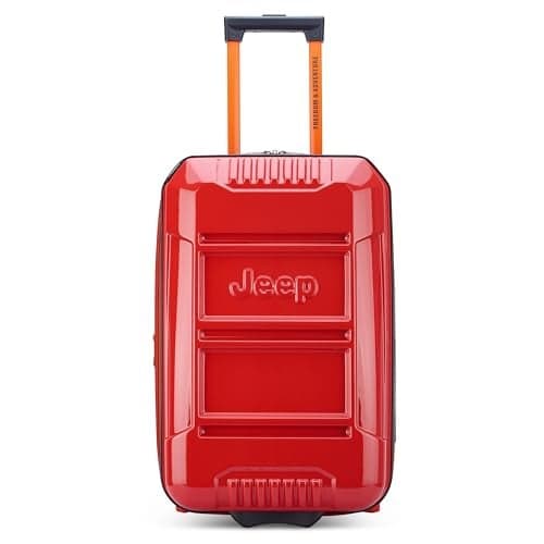 Jeep JH003B Hardside Expandable Luggage with Two Wheels, Tomato, Carry-On 21 Inch